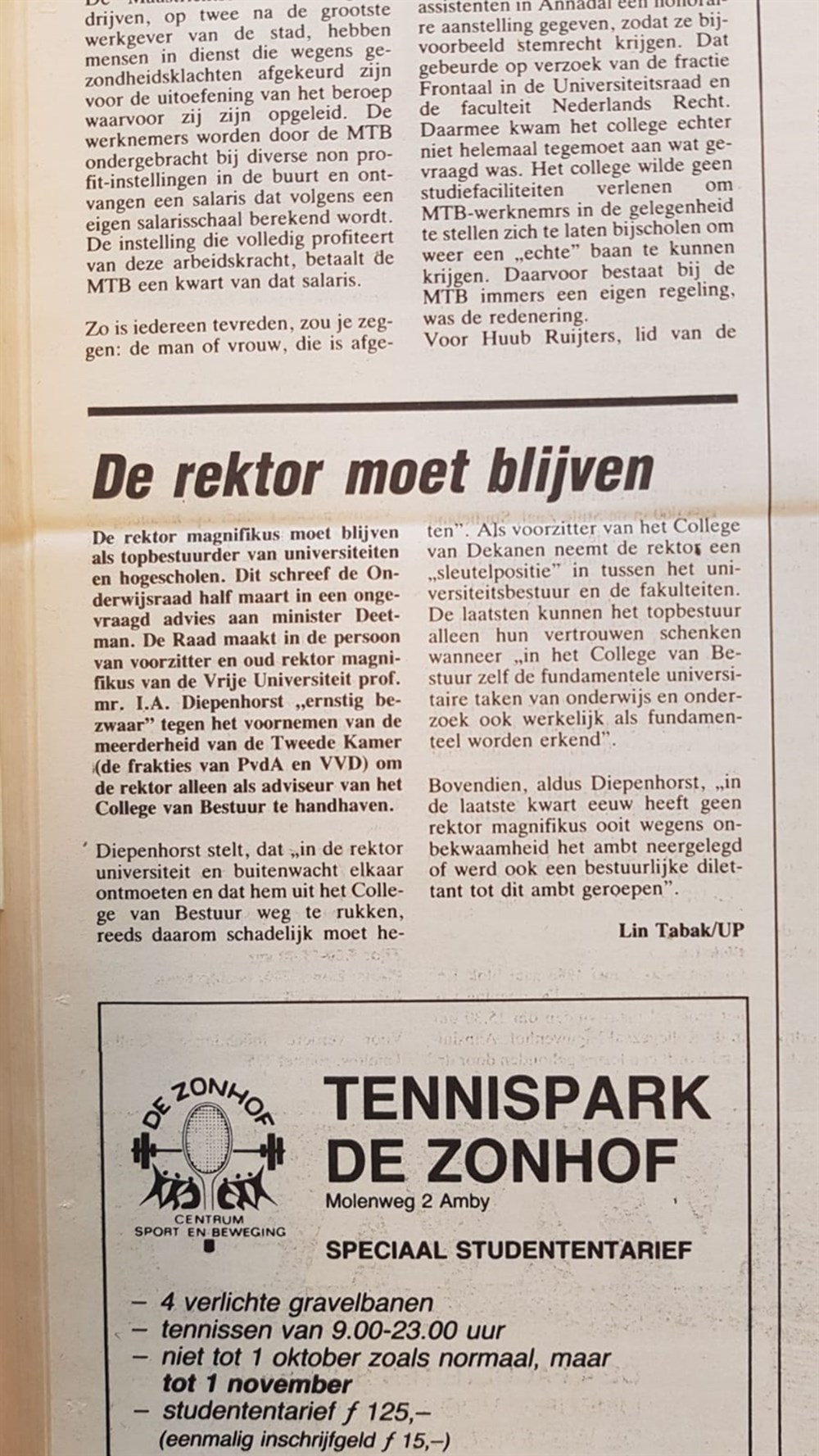 De rektor moet blijven